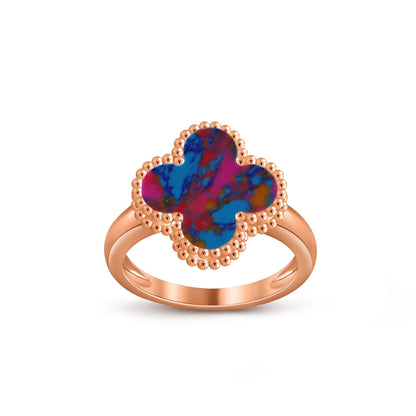 [Zalyn]LUCKY CLOVER VINTAGE ROSE GOLD RING COLLECTION
