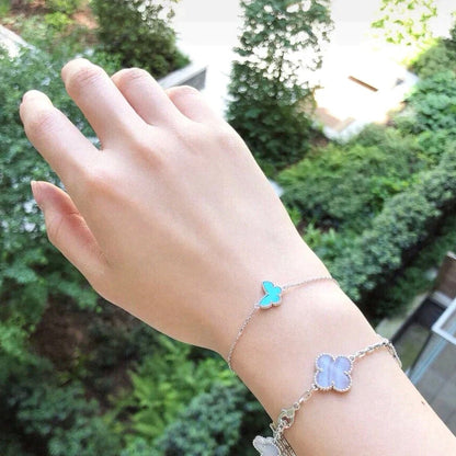[Zalyn Jewelry ]BUTTERFLY TURQUOISE BUTTERFLY BRACELET SILVER