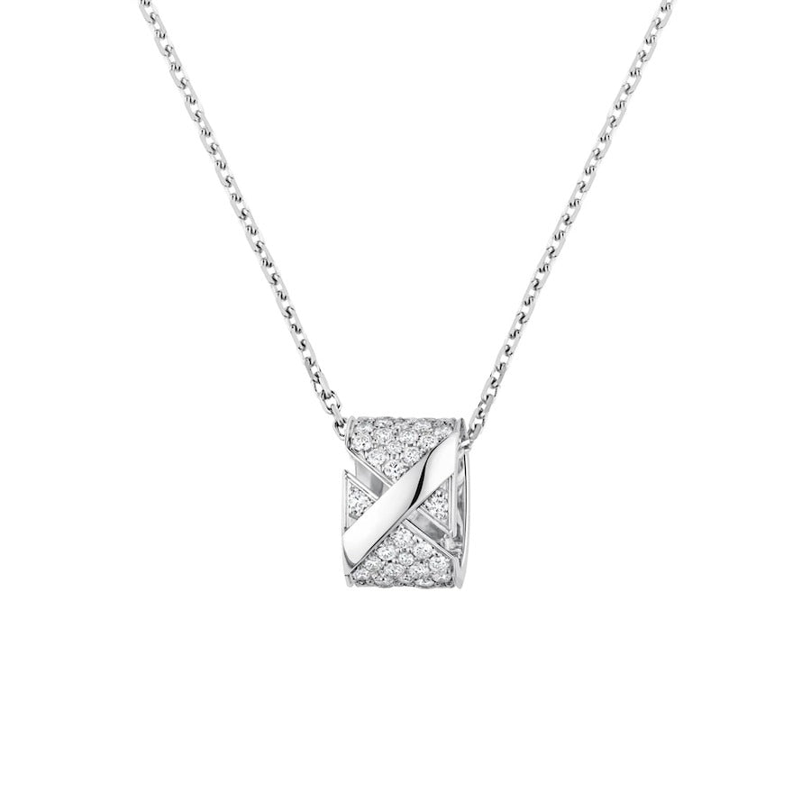 [Zalyn]LIENS EVIDENCE DIAMOND PAVED NECKLACE