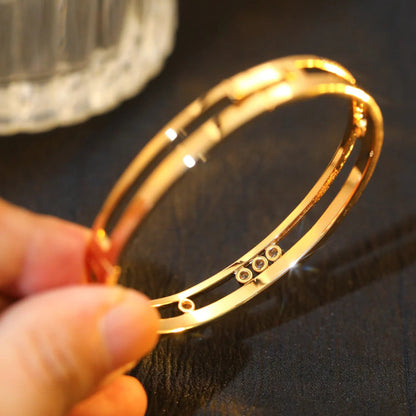 [Zalyn Jewelry]Move Romane Diamond Bangle Bracelet