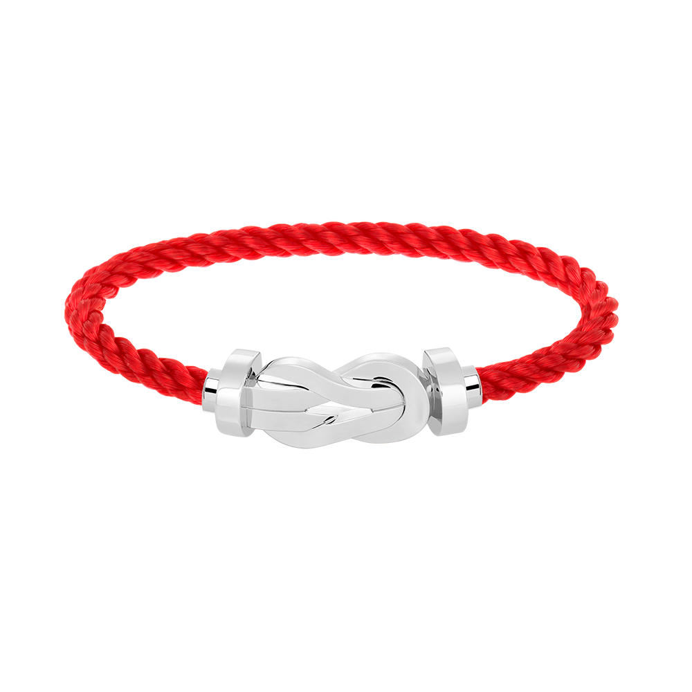 [Zalyn]LARGE 8-FIGURE BUCKLE BRACELET - WHITE GOLD