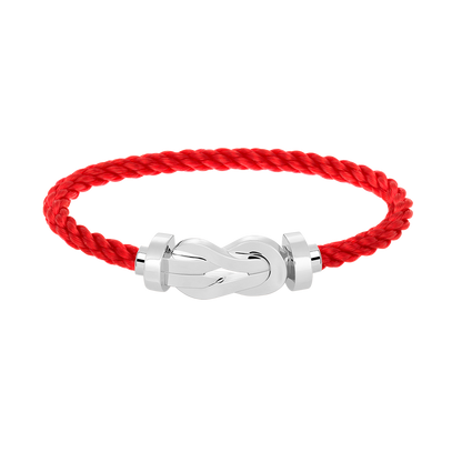 [Zalyn]LARGE 8-FIGURE BUCKLE BRACELET - WHITE GOLD