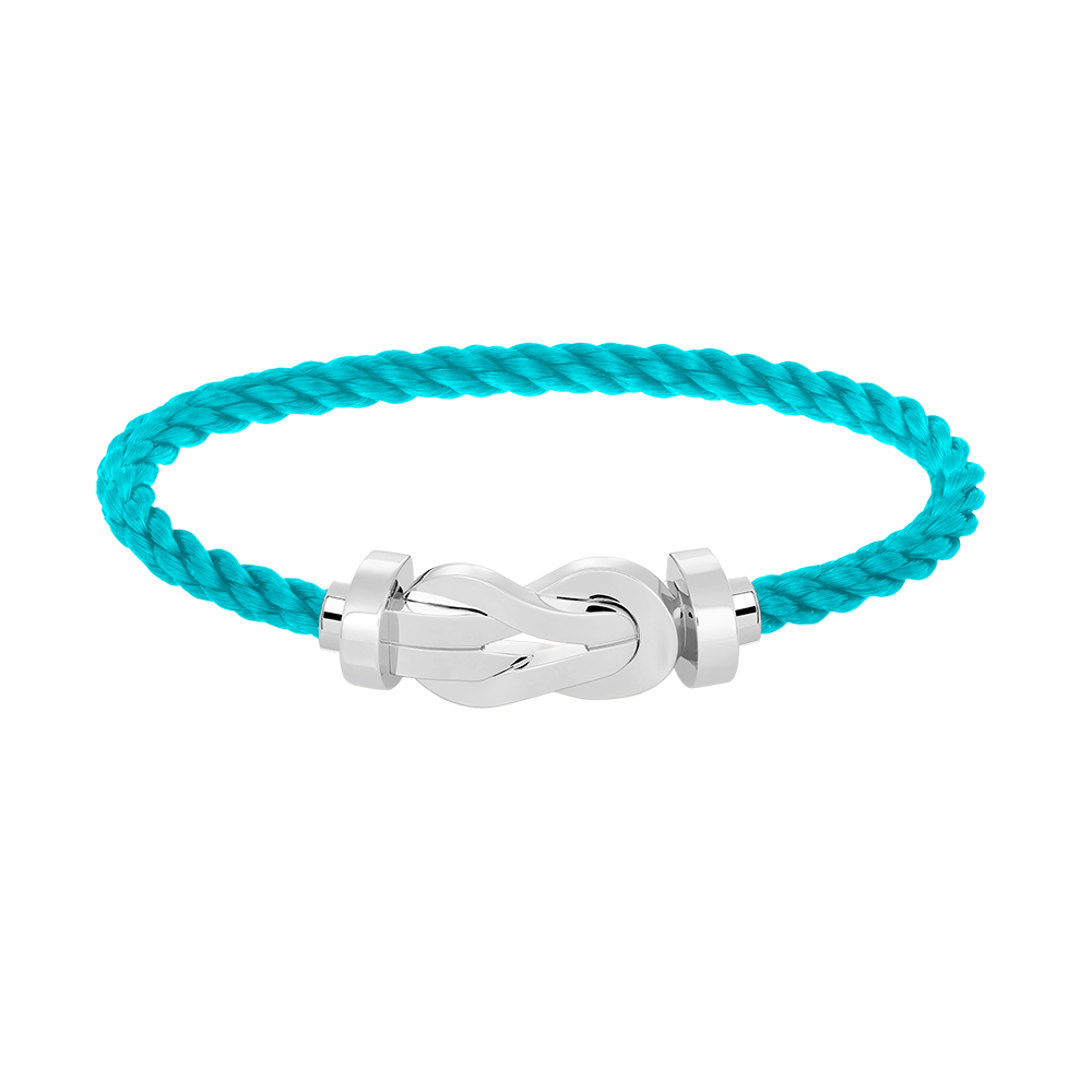[Zalyn]LARGE 8-FIGURE BUCKLE BRACELET - WHITE GOLD