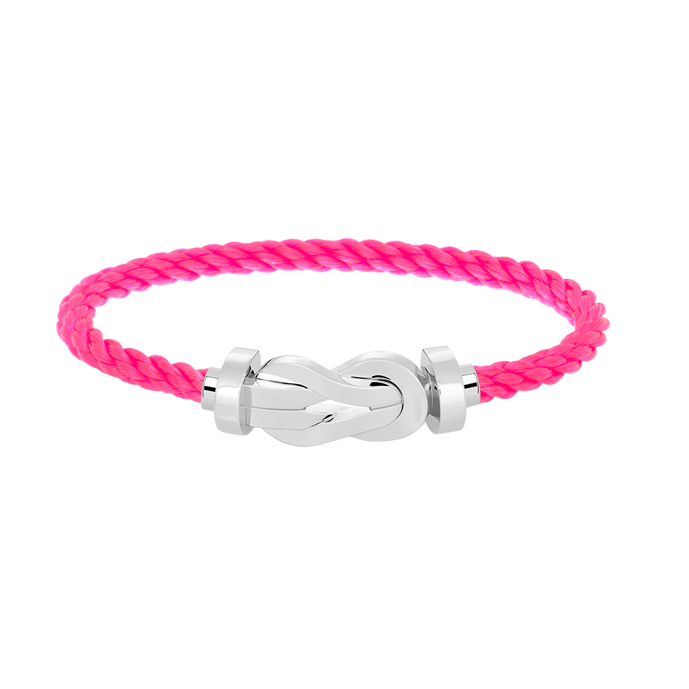 [Zalyn]LARGE 8-FIGURE BUCKLE BRACELET - WHITE GOLD