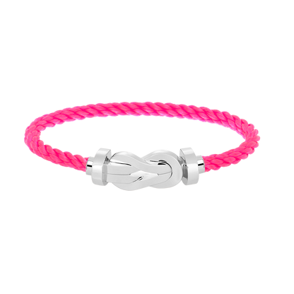 [Zalyn]LARGE 8-FIGURE BUCKLE BRACELET - WHITE GOLD