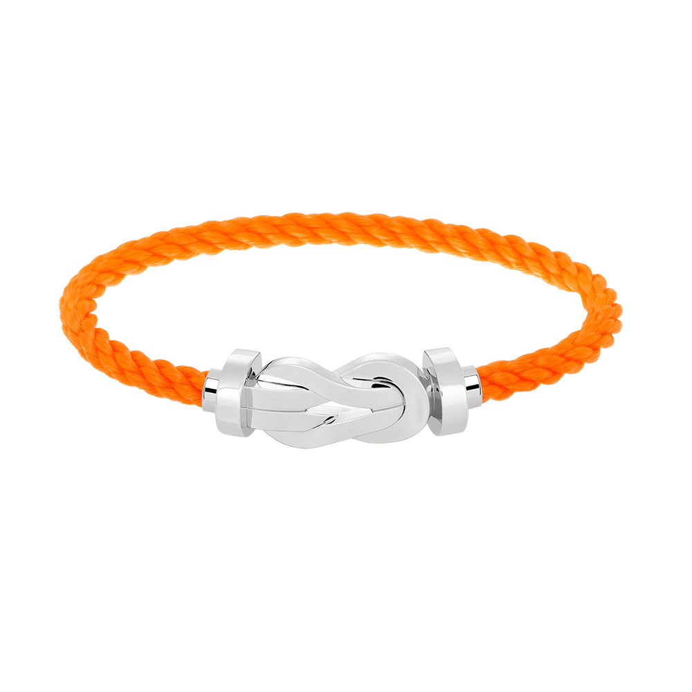 [Zalyn]LARGE 8-FIGURE BUCKLE BRACELET - WHITE GOLD