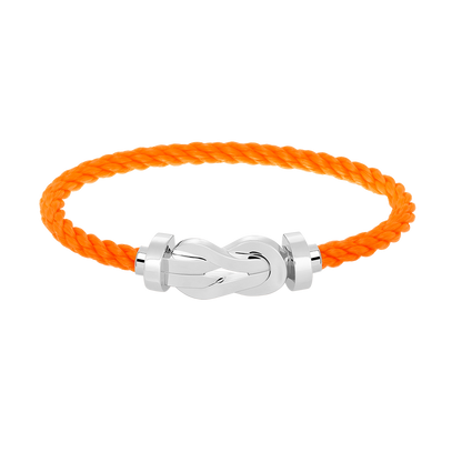 [Zalyn]LARGE 8-FIGURE BUCKLE BRACELET - WHITE GOLD