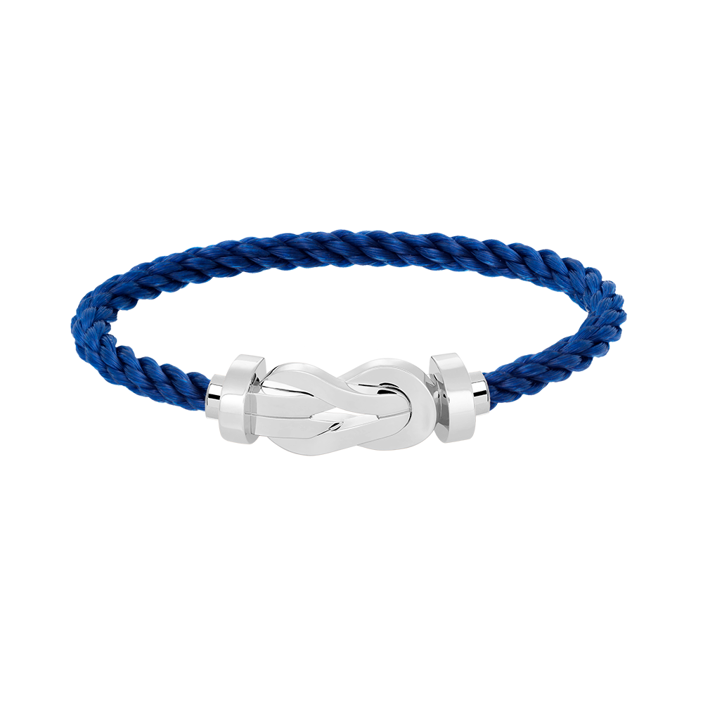 [Zalyn]LARGE 8-FIGURE BUCKLE BRACELET - WHITE GOLD