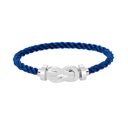 [Zalyn]LARGE 8-FIGURE BUCKLE BRACELET - WHITE GOLD