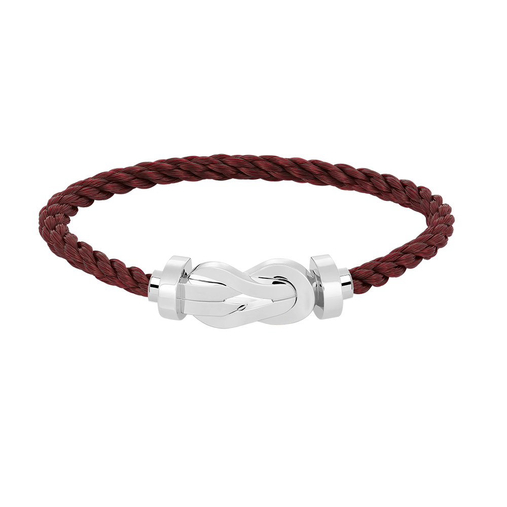 [Zalyn]LARGE 8-FIGURE BUCKLE BRACELET - WHITE GOLD