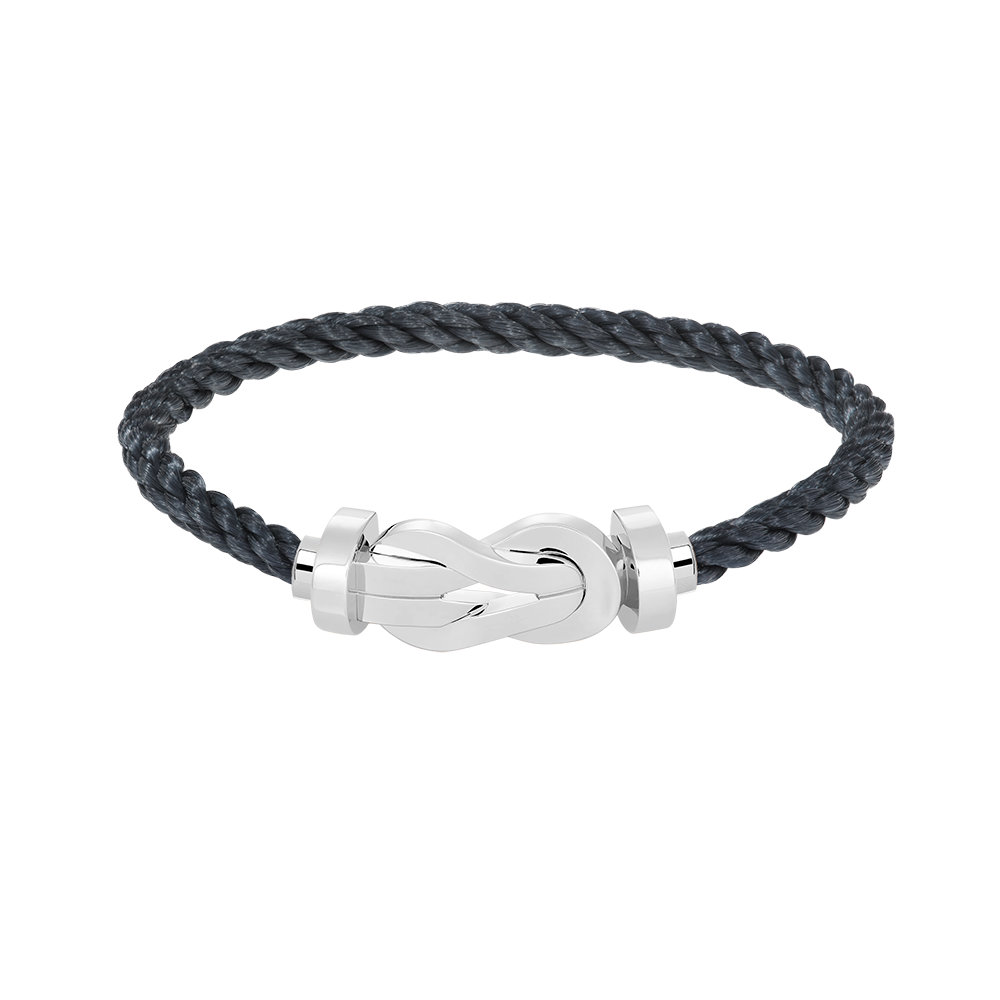 [Zalyn]LARGE 8-FIGURE BUCKLE BRACELET - WHITE GOLD