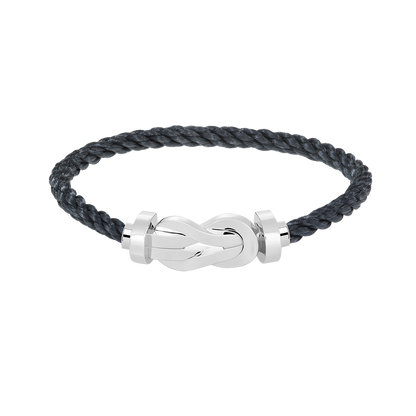 [Zalyn]LARGE 8-FIGURE BUCKLE BRACELET - WHITE GOLD