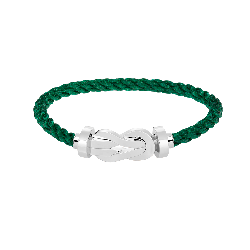 [Zalyn]LARGE 8-FIGURE BUCKLE BRACELET - WHITE GOLD