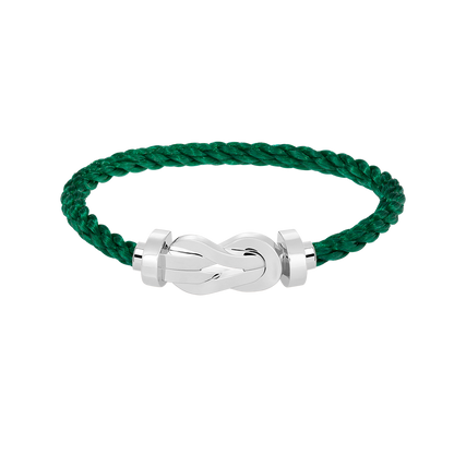 [Zalyn]LARGE 8-FIGURE BUCKLE BRACELET - WHITE GOLD