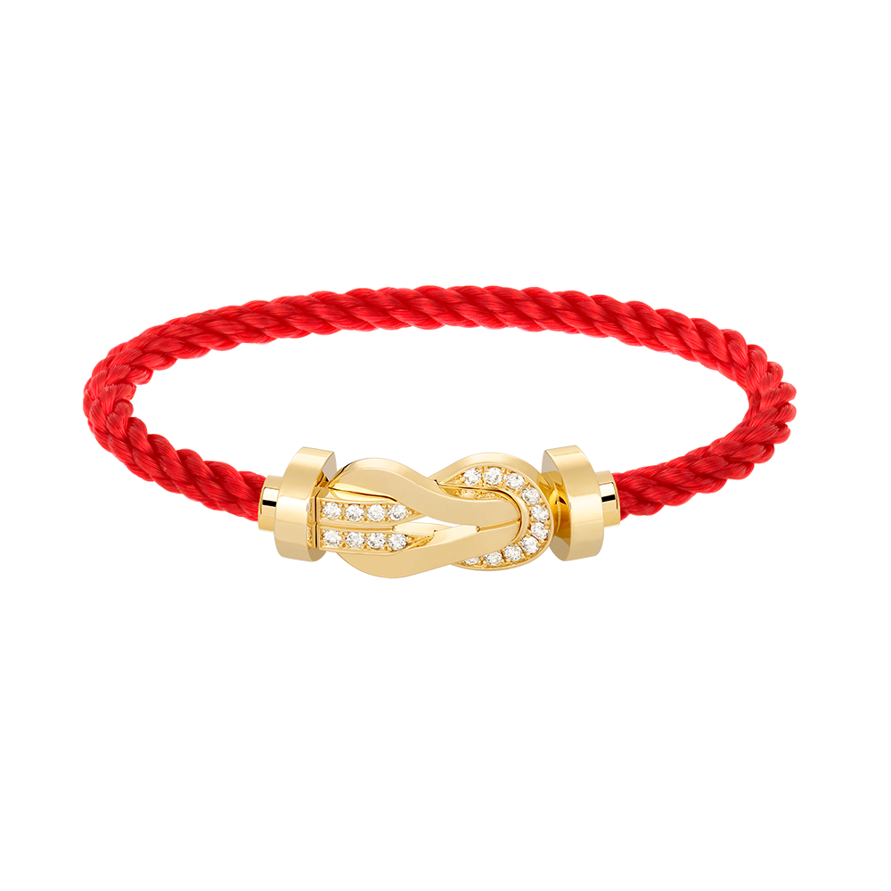 [Zalyn]LARGE 8-FIGURE BUCKLE HALF DIAMOND BRACELET - GOLD