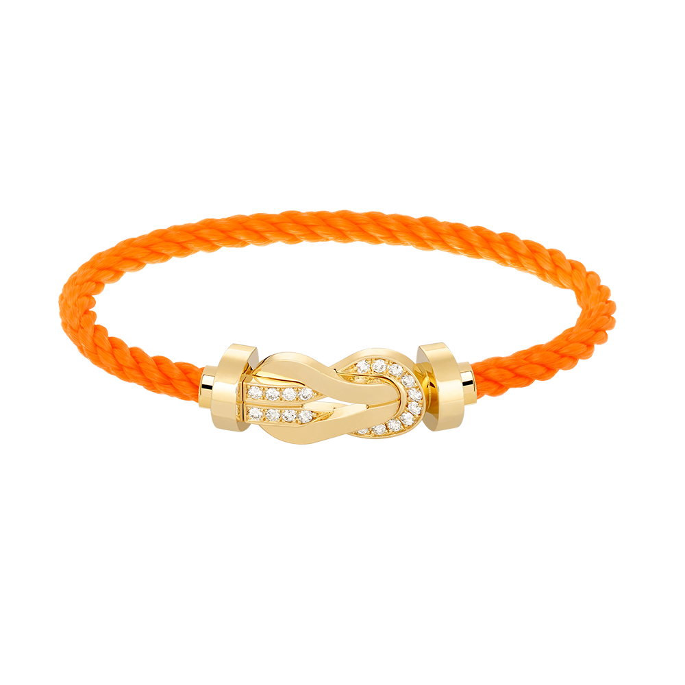 [Zalyn]LARGE 8-FIGURE BUCKLE HALF DIAMOND BRACELET - GOLD