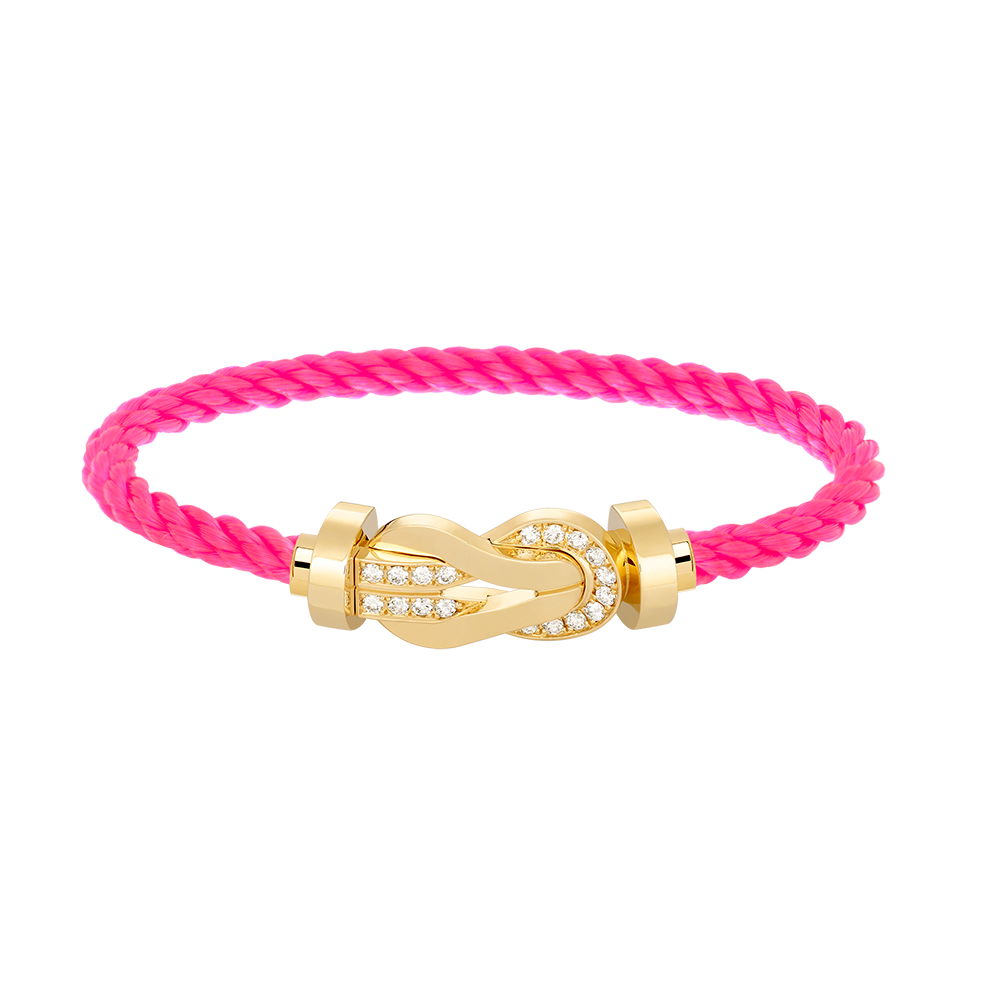 [Zalyn]LARGE 8-FIGURE BUCKLE HALF DIAMOND BRACELET - GOLD