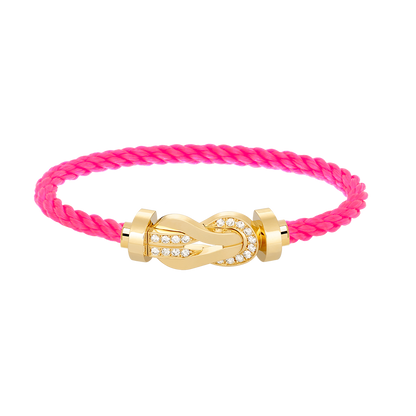 [Zalyn]LARGE 8-FIGURE BUCKLE HALF DIAMOND BRACELET - GOLD
