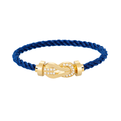 [Zalyn]LARGE 8-FIGURE BUCKLE HALF DIAMOND BRACELET - GOLD