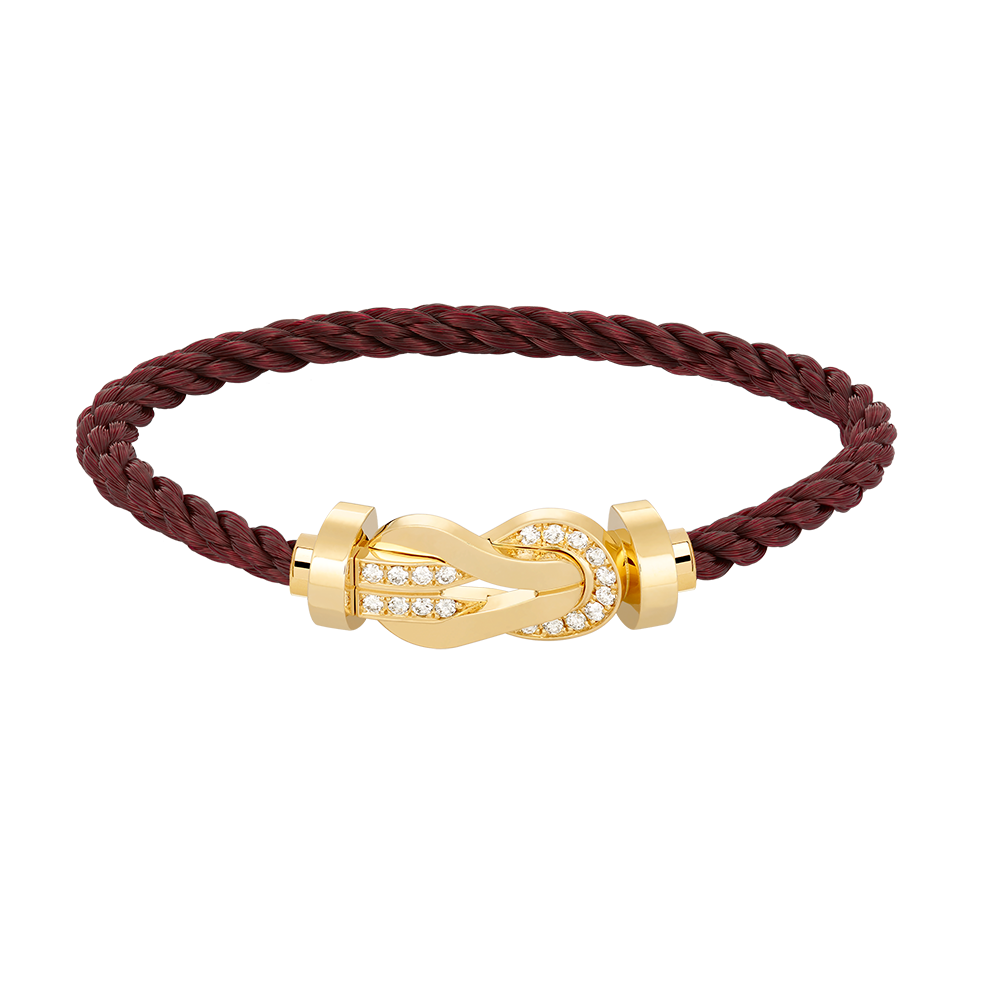 [Zalyn]LARGE 8-FIGURE BUCKLE HALF DIAMOND BRACELET - GOLD