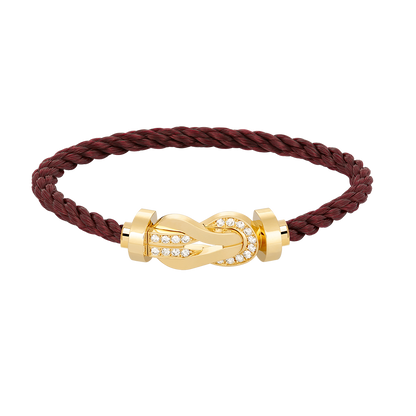 [Zalyn]LARGE 8-FIGURE BUCKLE HALF DIAMOND BRACELET - GOLD