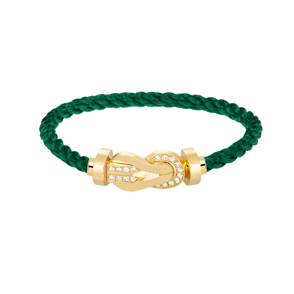 [Zalyn]LARGE 8-FIGURE BUCKLE HALF DIAMOND BRACELET - GOLD