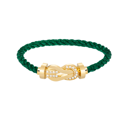 [Zalyn]LARGE 8-FIGURE BUCKLE HALF DIAMOND BRACELET - GOLD