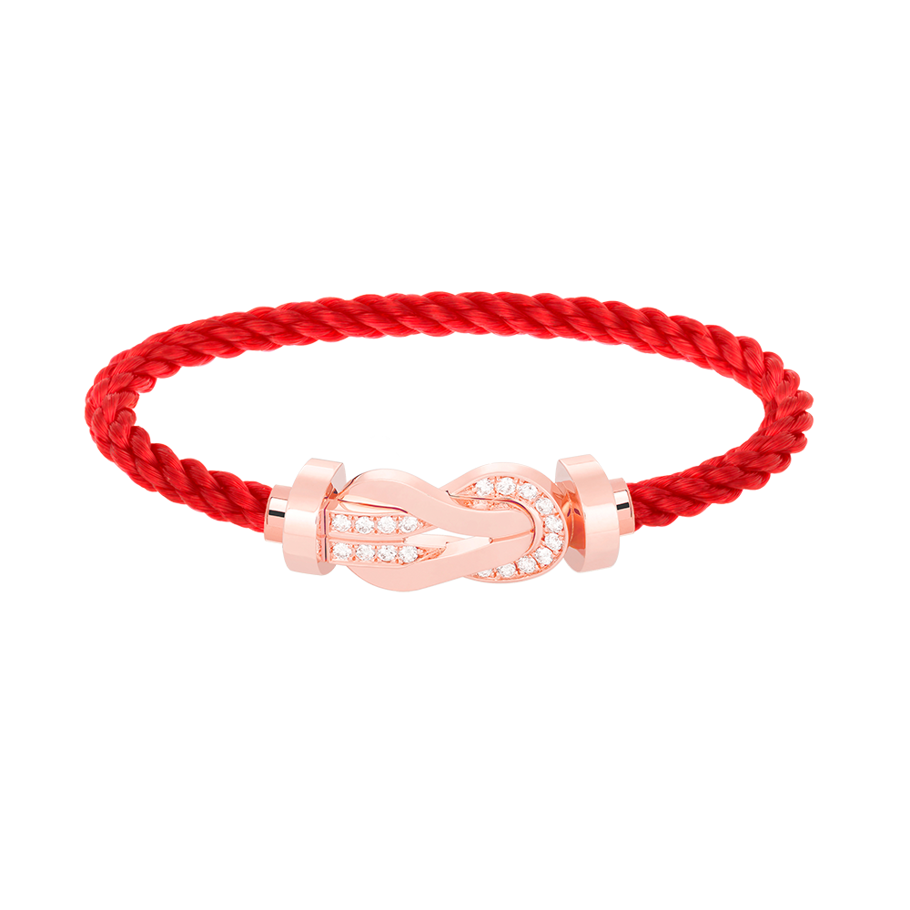 [Zalyn]LARGE 8-FIGURE BUCKLE HALF DIAMOND BRACELET - ROSE GOLD