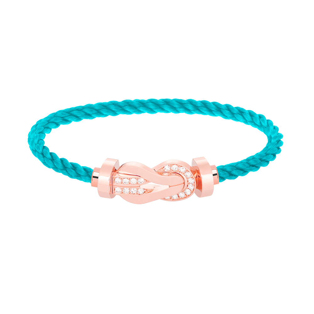 [Zalyn]LARGE 8-FIGURE BUCKLE HALF DIAMOND BRACELET - ROSE GOLD