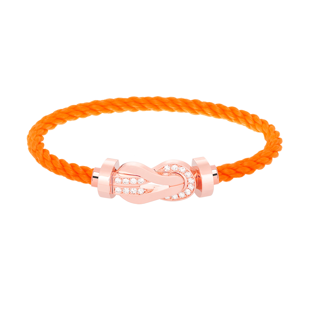 [Zalyn]LARGE 8-FIGURE BUCKLE HALF DIAMOND BRACELET - ROSE GOLD