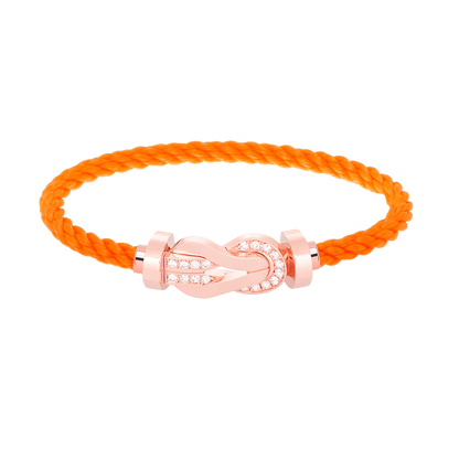 [Zalyn]LARGE 8-FIGURE BUCKLE HALF DIAMOND BRACELET - ROSE GOLD