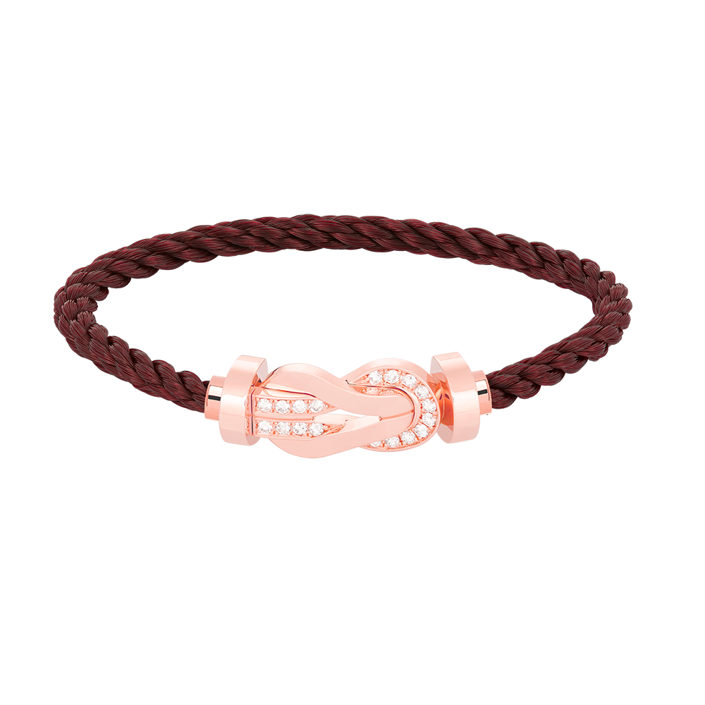 [Zalyn]LARGE 8-FIGURE BUCKLE HALF DIAMOND BRACELET - ROSE GOLD