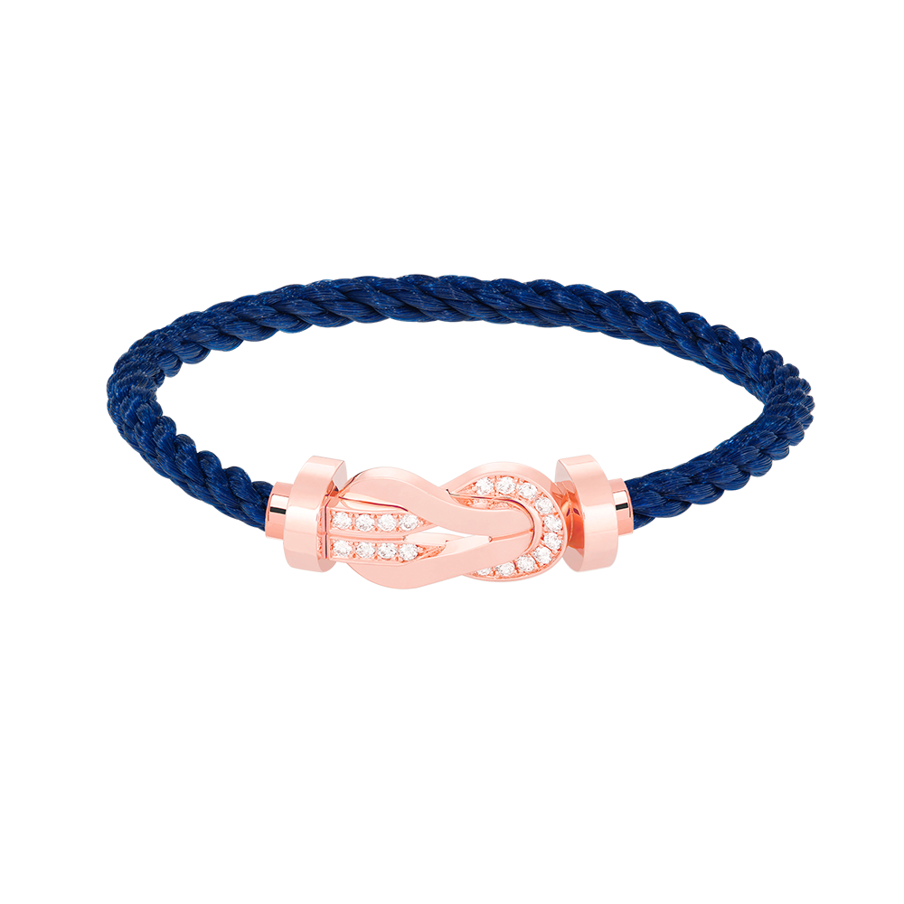 [Zalyn]LARGE 8-FIGURE BUCKLE HALF DIAMOND BRACELET - ROSE GOLD