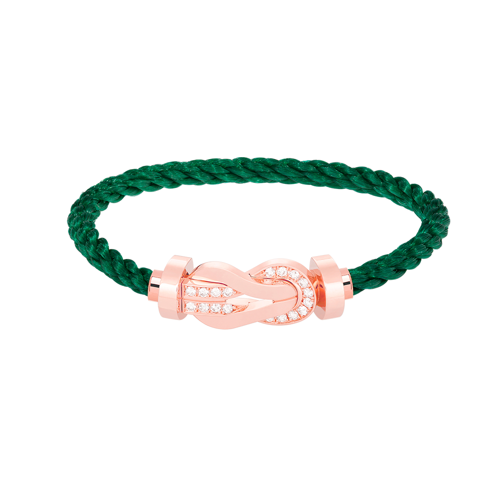 [Zalyn]LARGE 8-FIGURE BUCKLE HALF DIAMOND BRACELET - ROSE GOLD