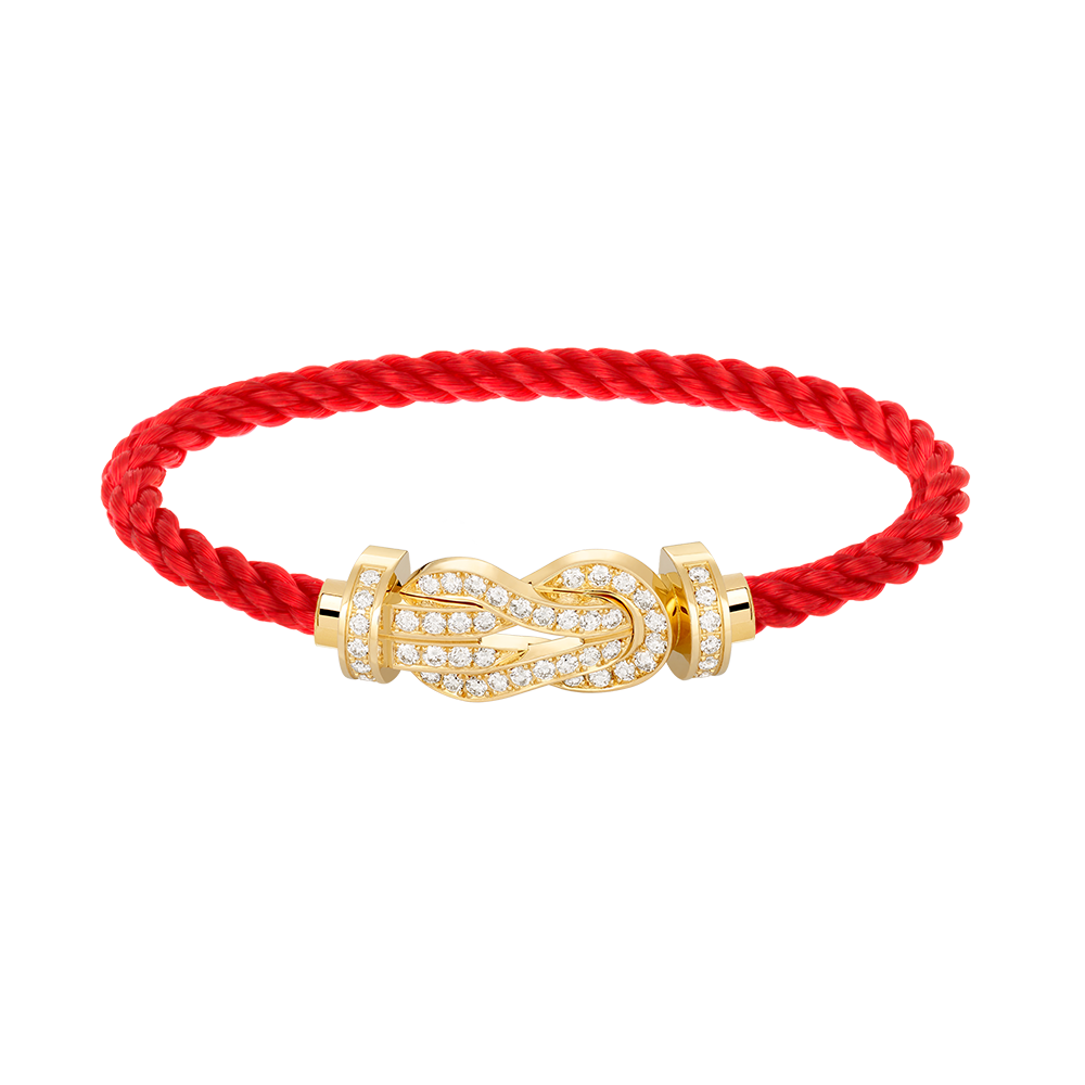 [Zalyn]LARGE 8-FIGURE BUCKLE FULL DIAMOND BRACELET - GOLD