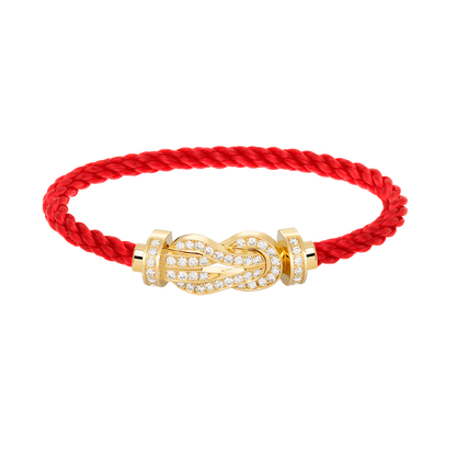 [Zalyn]LARGE 8-FIGURE BUCKLE FULL DIAMOND BRACELET - GOLD