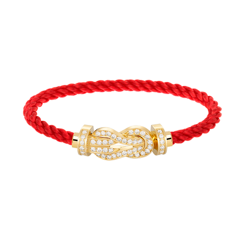 [Zalyn]LARGE 8-FIGURE BUCKLE FULL DIAMOND BRACELET - GOLD