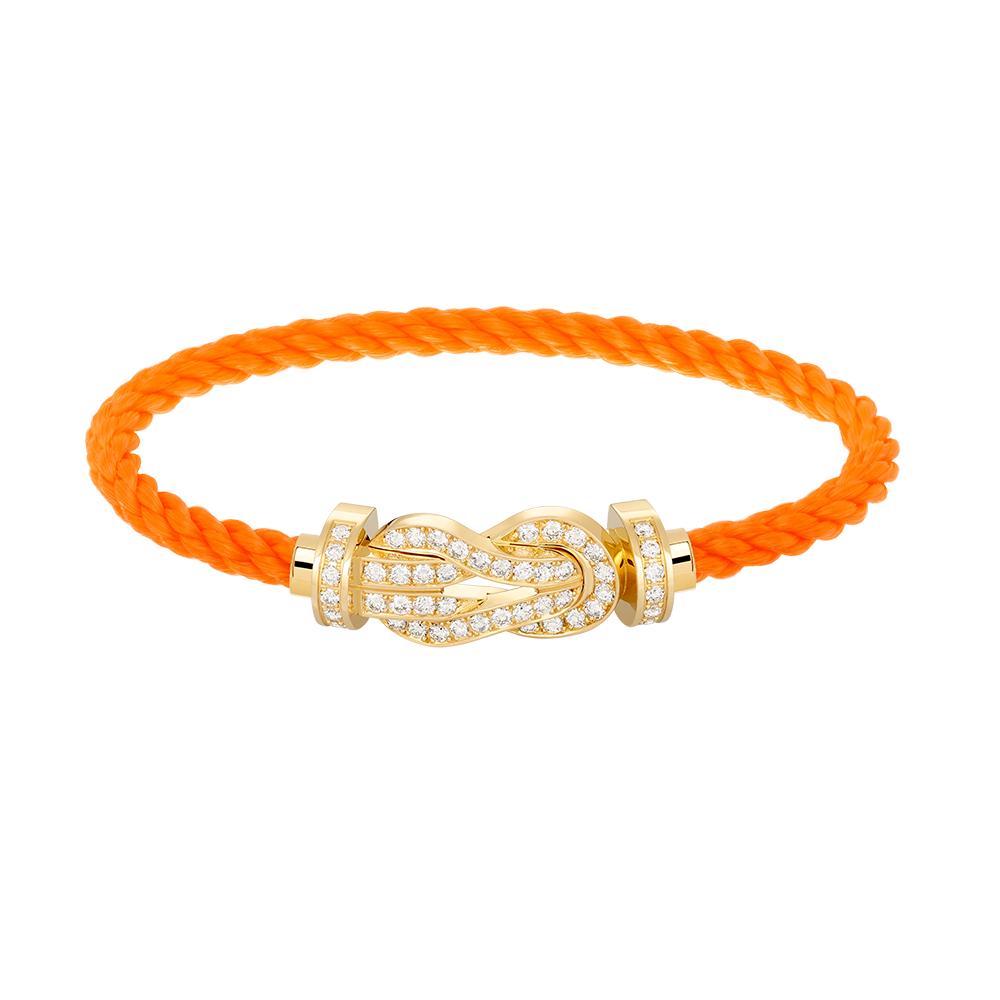 [Zalyn]LARGE 8-FIGURE BUCKLE FULL DIAMOND BRACELET - GOLD