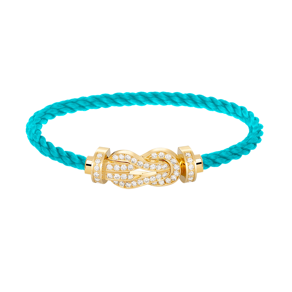[Zalyn]LARGE 8-FIGURE BUCKLE FULL DIAMOND BRACELET - GOLD