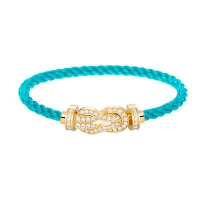 [Zalyn]LARGE 8-FIGURE BUCKLE FULL DIAMOND BRACELET - GOLD