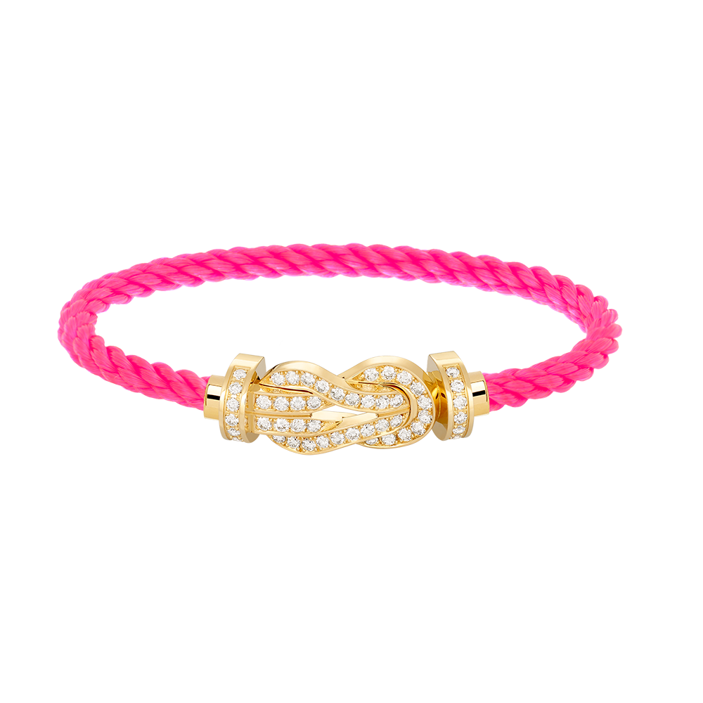 [Zalyn]LARGE 8-FIGURE BUCKLE FULL DIAMOND BRACELET - GOLD