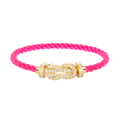 [Zalyn]LARGE 8-FIGURE BUCKLE FULL DIAMOND BRACELET - GOLD