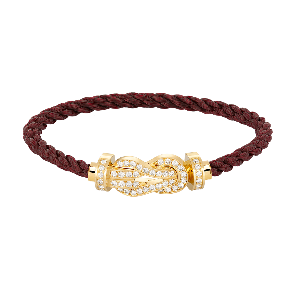 [Zalyn]LARGE 8-FIGURE BUCKLE FULL DIAMOND BRACELET - GOLD