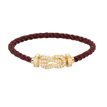 [Zalyn]LARGE 8-FIGURE BUCKLE FULL DIAMOND BRACELET - GOLD