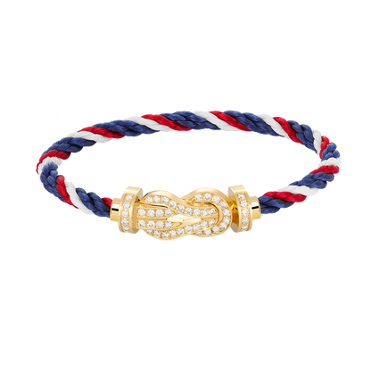 [Zalyn]LARGE 8-FIGURE BUCKLE FULL DIAMOND BRACELET - GOLD