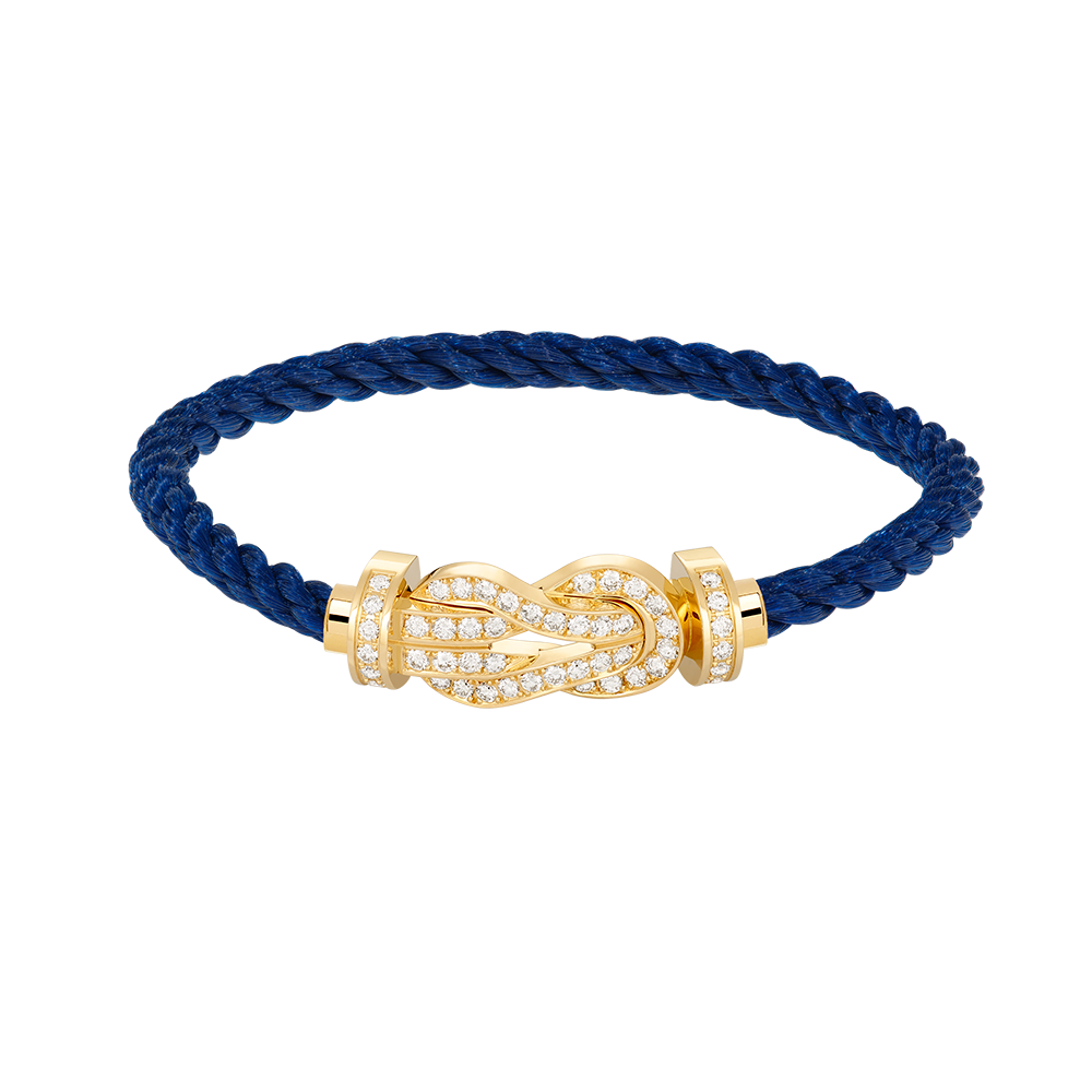 [Zalyn]LARGE 8-FIGURE BUCKLE FULL DIAMOND BRACELET - GOLD