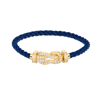 [Zalyn]LARGE 8-FIGURE BUCKLE FULL DIAMOND BRACELET - GOLD