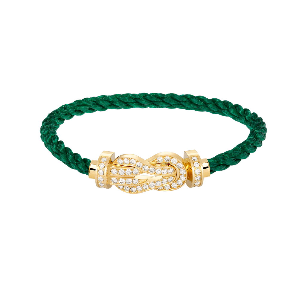 [Zalyn]LARGE 8-FIGURE BUCKLE FULL DIAMOND BRACELET - GOLD