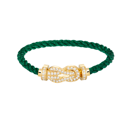 [Zalyn]LARGE 8-FIGURE BUCKLE FULL DIAMOND BRACELET - GOLD
