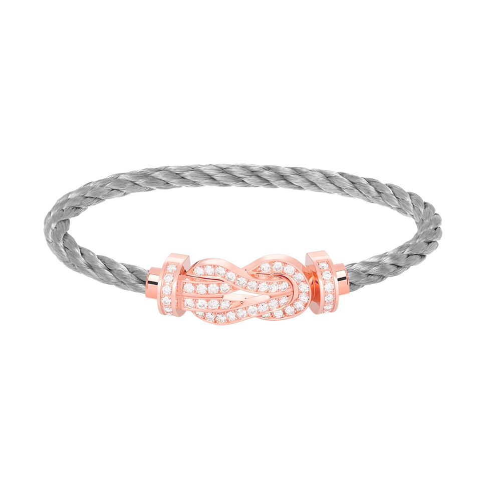 [Zalyn]LARGE 8-FIGURE BUCKLE FULL DIAMOND BRACELET - ROSE GOLD